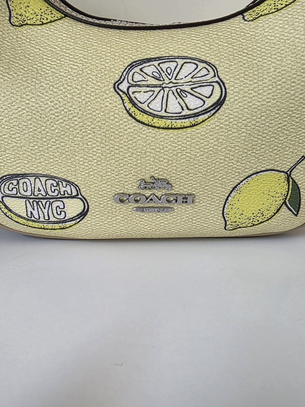 Coach Mini Carmen Lemon Print Coated Canvas Crossbody + Matching Trigger Charm - Picture 6 of 16